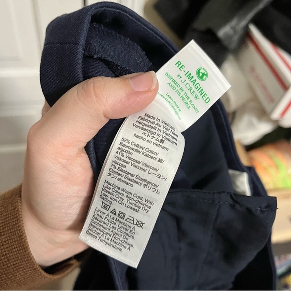 J. Crew Kate Straight Leg Pants Bi-Stretch Cotton Blend Navy Size 12 Y - Picture 6 of 9